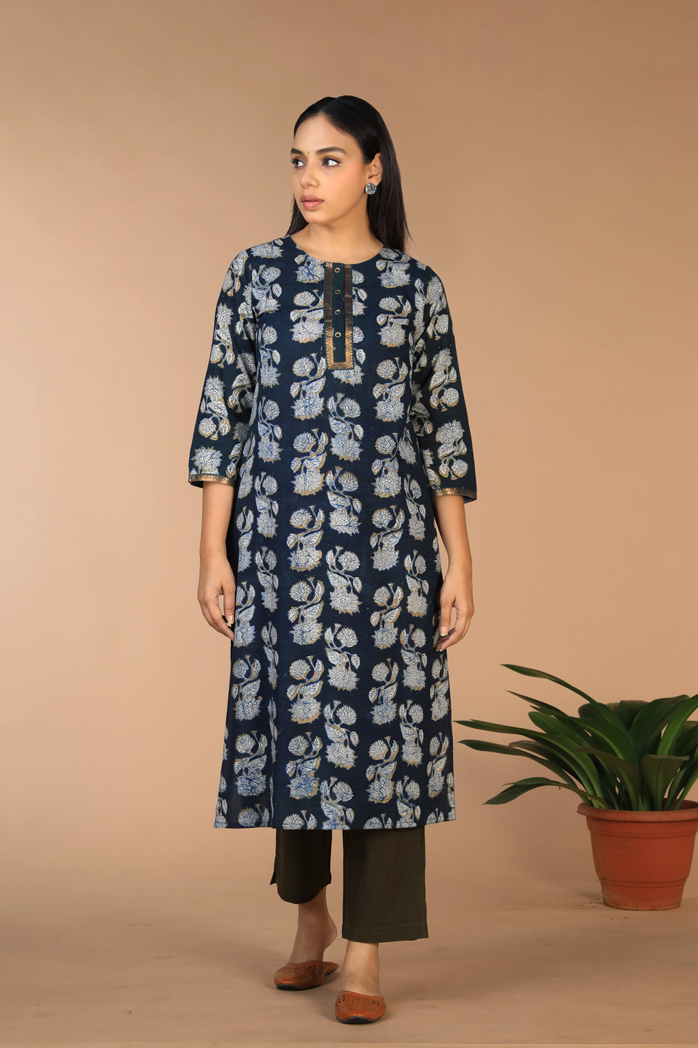 Bagru block printed ethnic Kurti