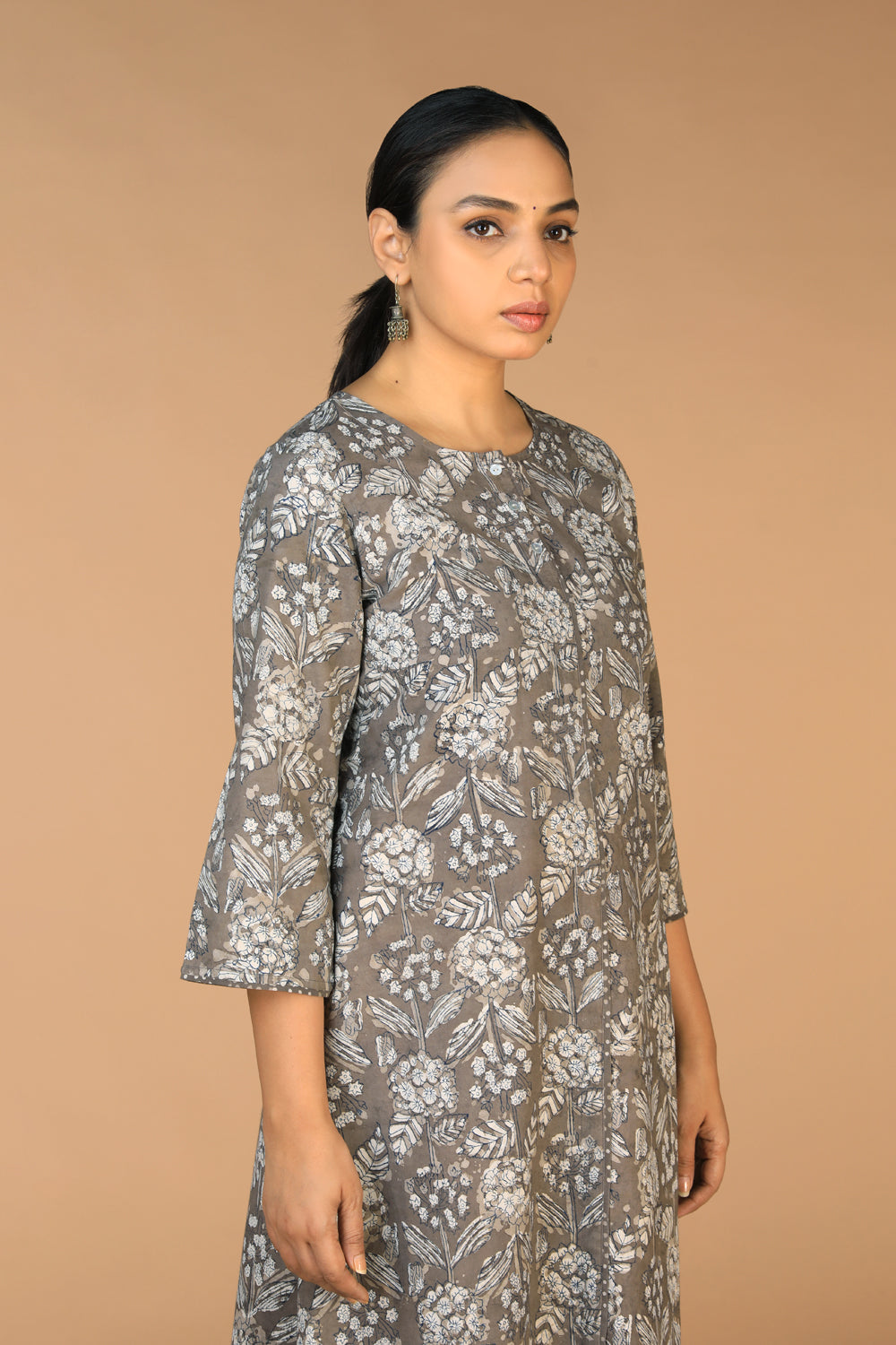 Cotton Bagru floral block printed Kurti