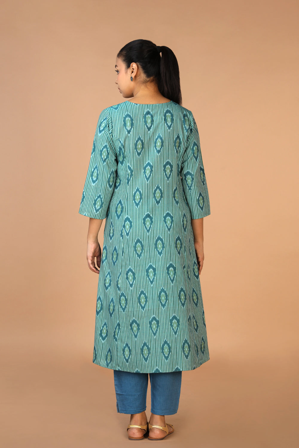 Handwoven Cotton Pochampally Ikat Kurti