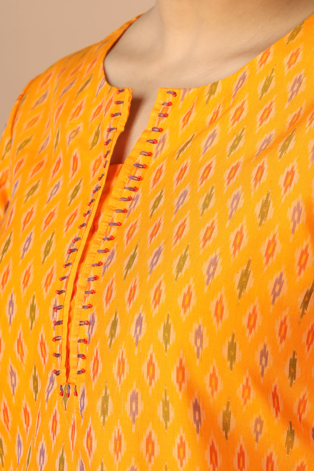 Handwoven Cotton Pochampally Ikat Kurti