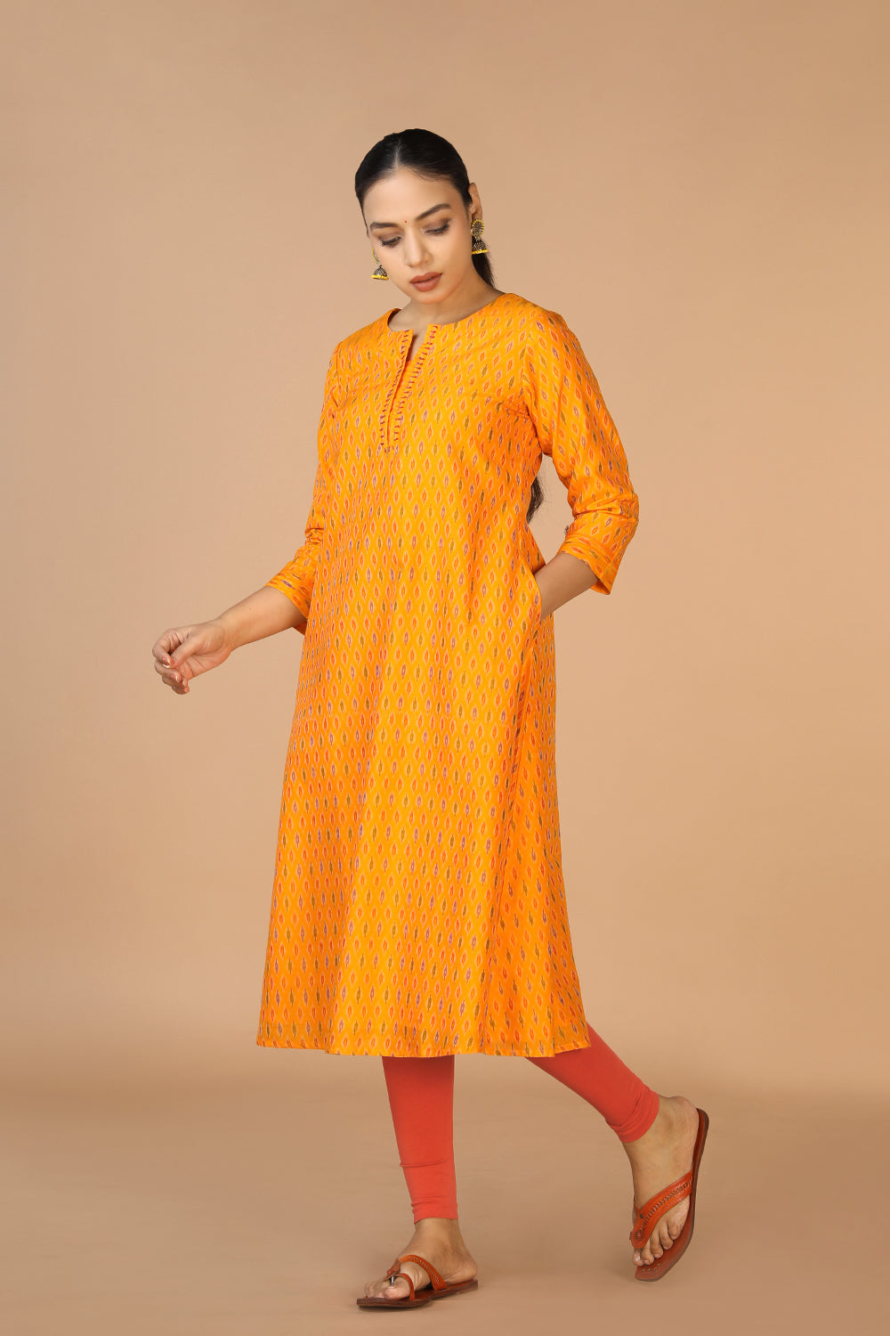 Handwoven Cotton Pochampally Ikat Kurti