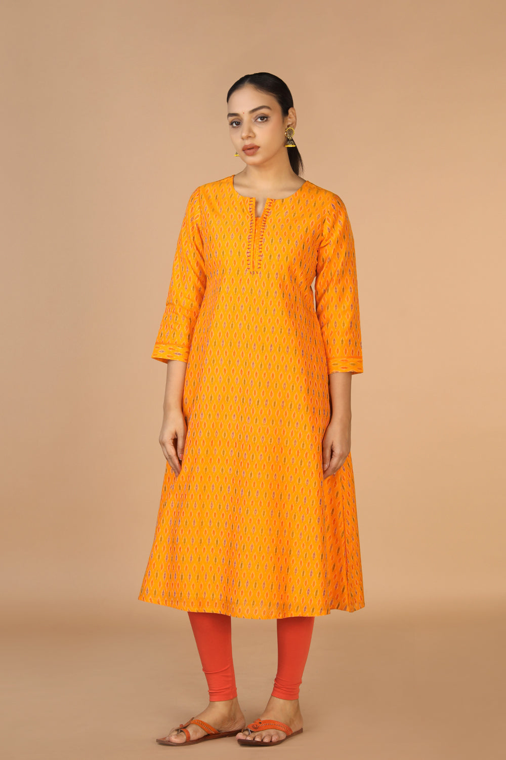 Handwoven Cotton Pochampally Ikat Kurti