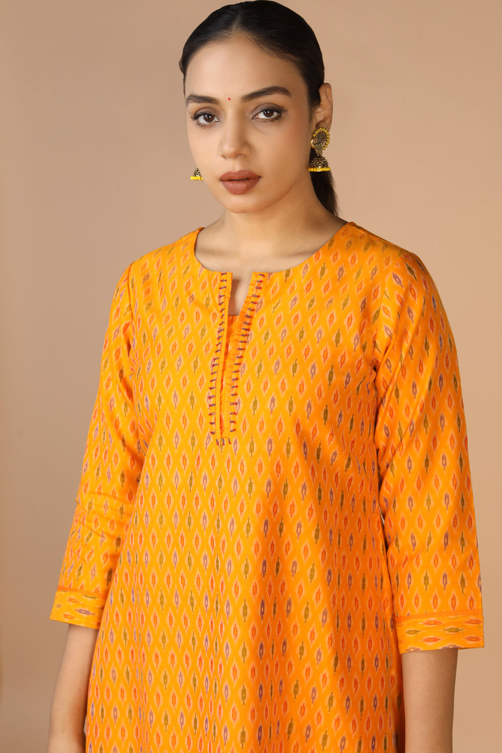 Handwoven Cotton Pochampally Ikat Kurti