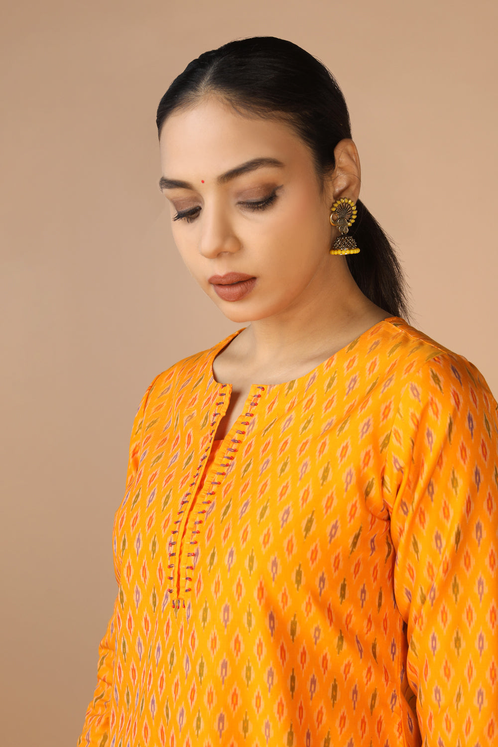 Handwoven Cotton Pochampally Ikat Kurti