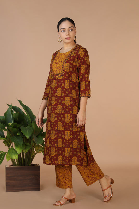 Bagh Handblock printed Kurta and pants set