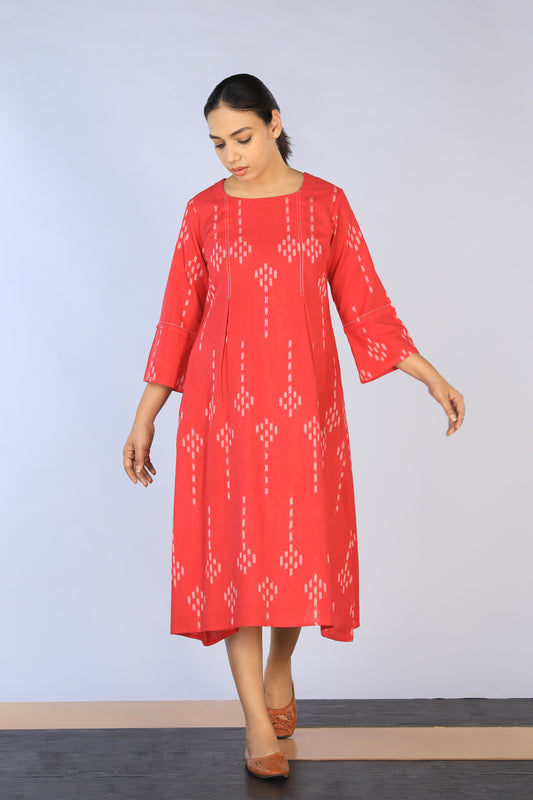 Handwoven Cotton Pochampally Ikat Dress