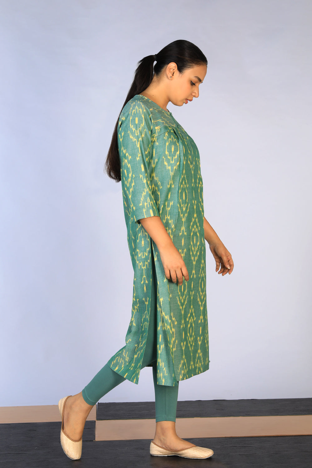 Handwoven cotton Pochampally Ikat kurti