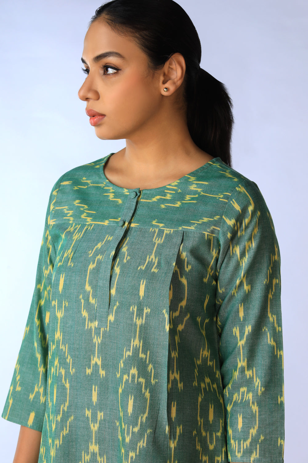 Handwoven cotton Pochampally Ikat kurti