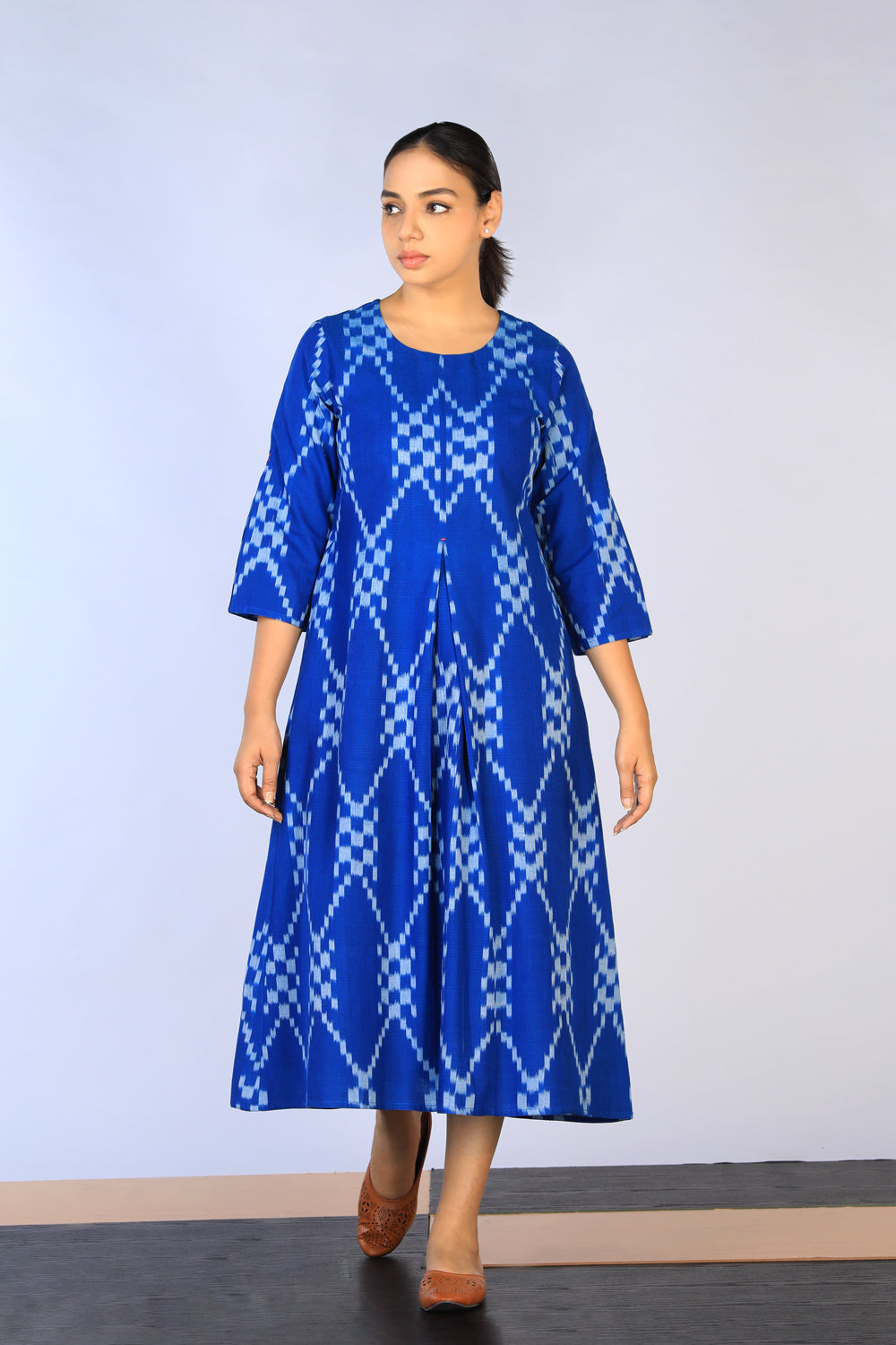 Handwoven Cotton Pochampally Ikat Dress