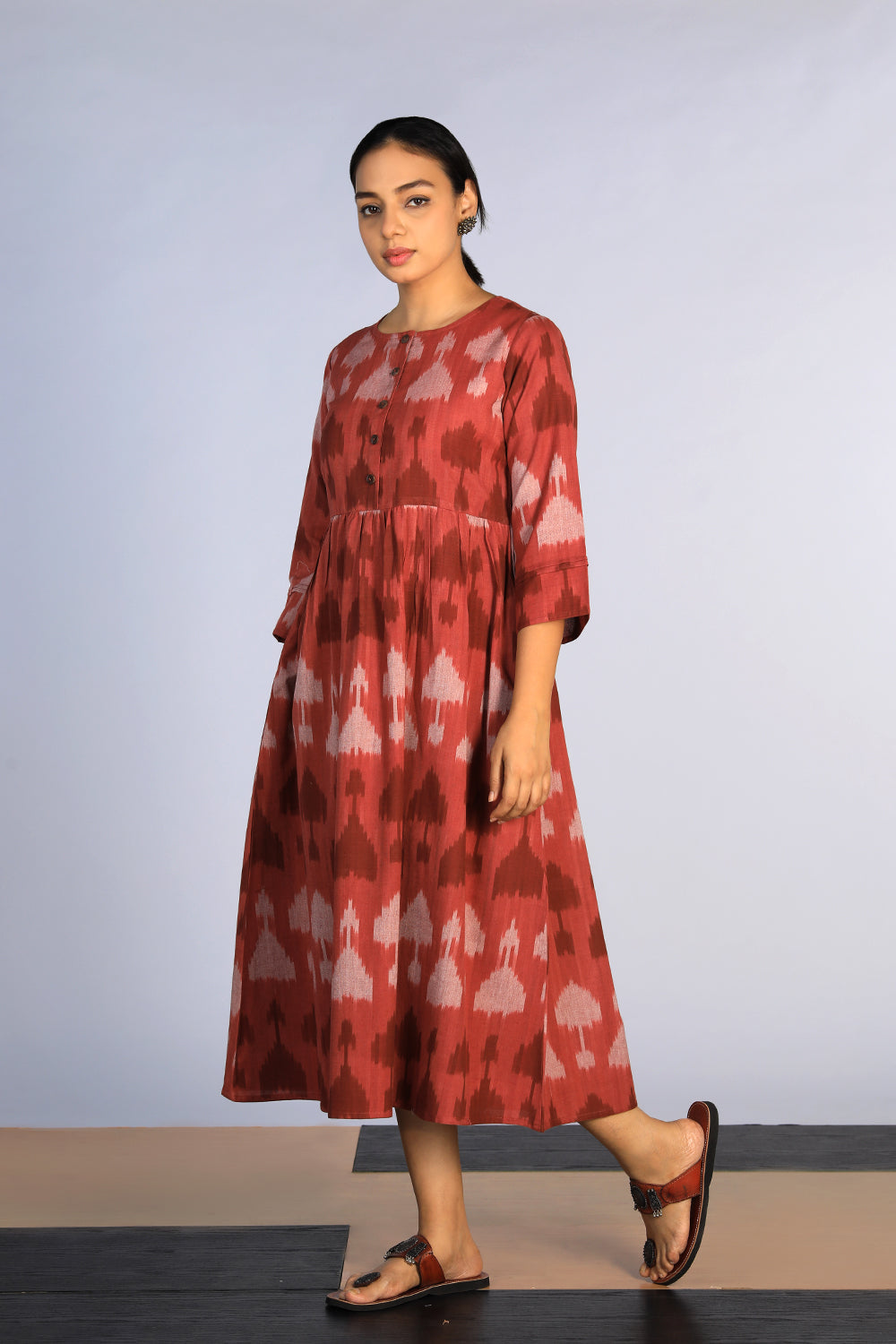 Handwoven cotton Pochampally Ikat dress