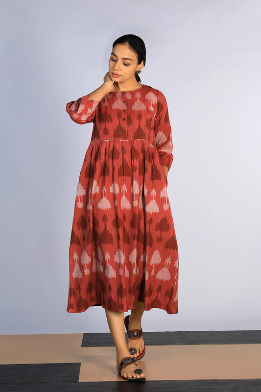 Handwoven cotton Pochampally Ikat dress