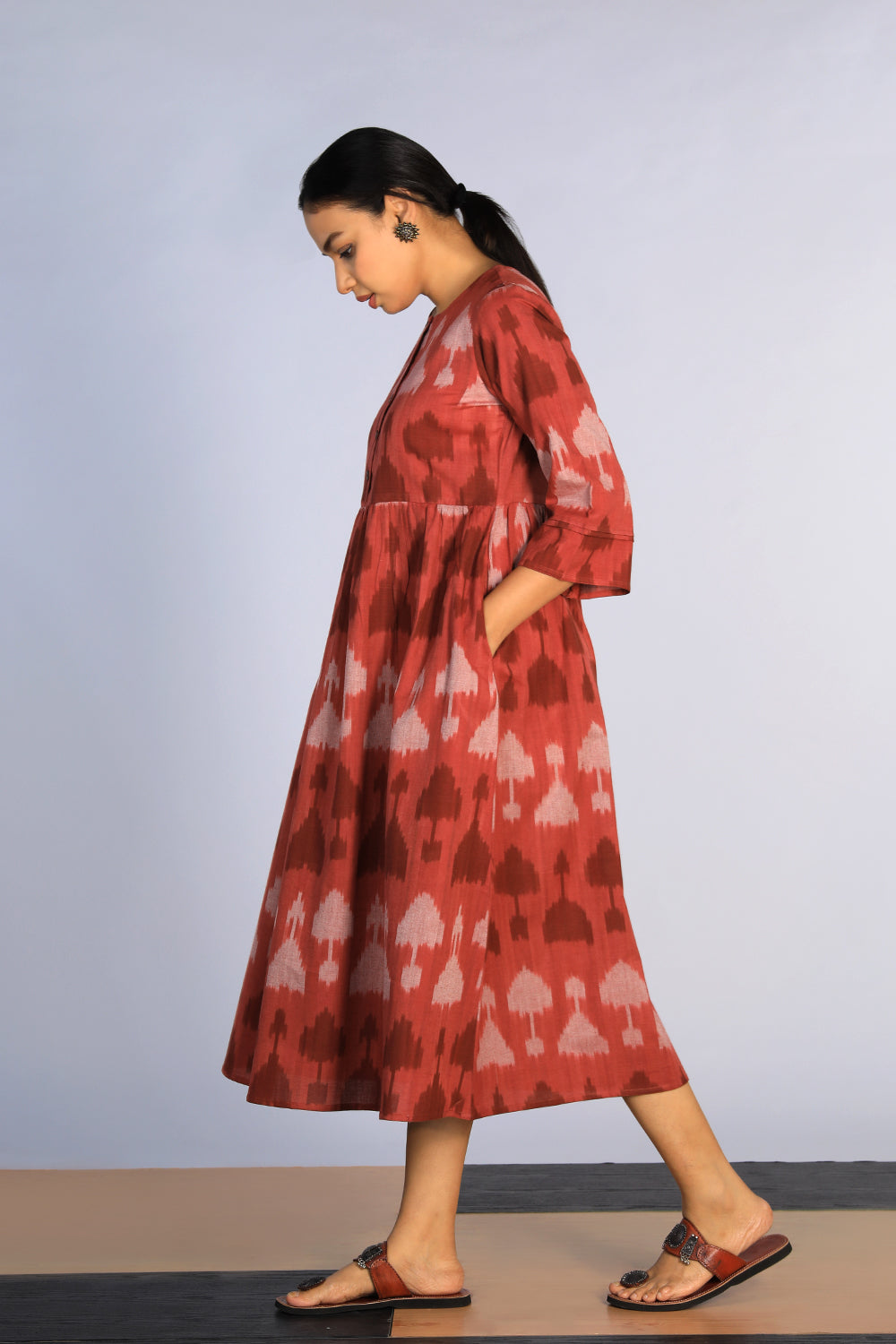 Handwoven cotton Pochampally Ikat dress