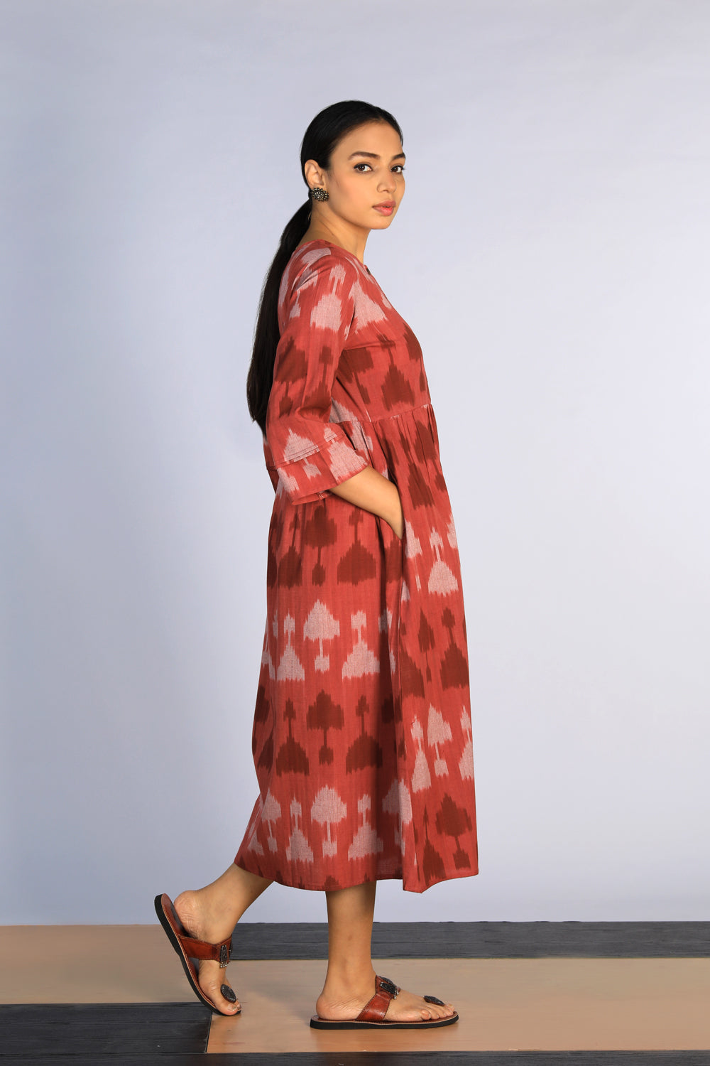 Handwoven cotton Pochampally Ikat dress