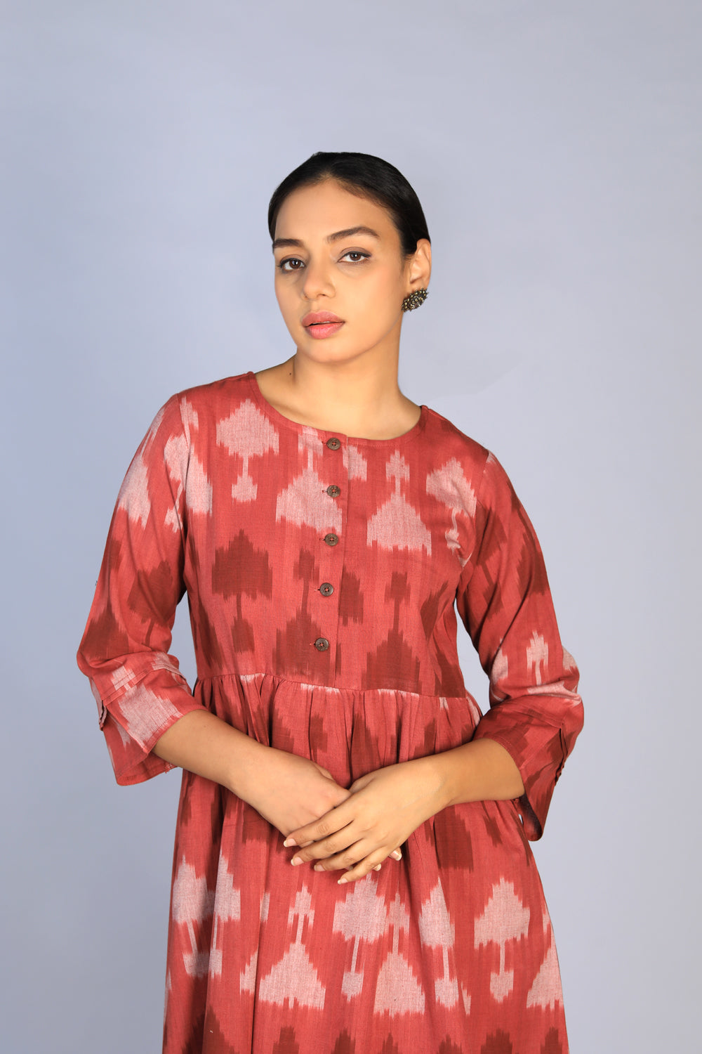 Handwoven cotton Pochampally Ikat dress