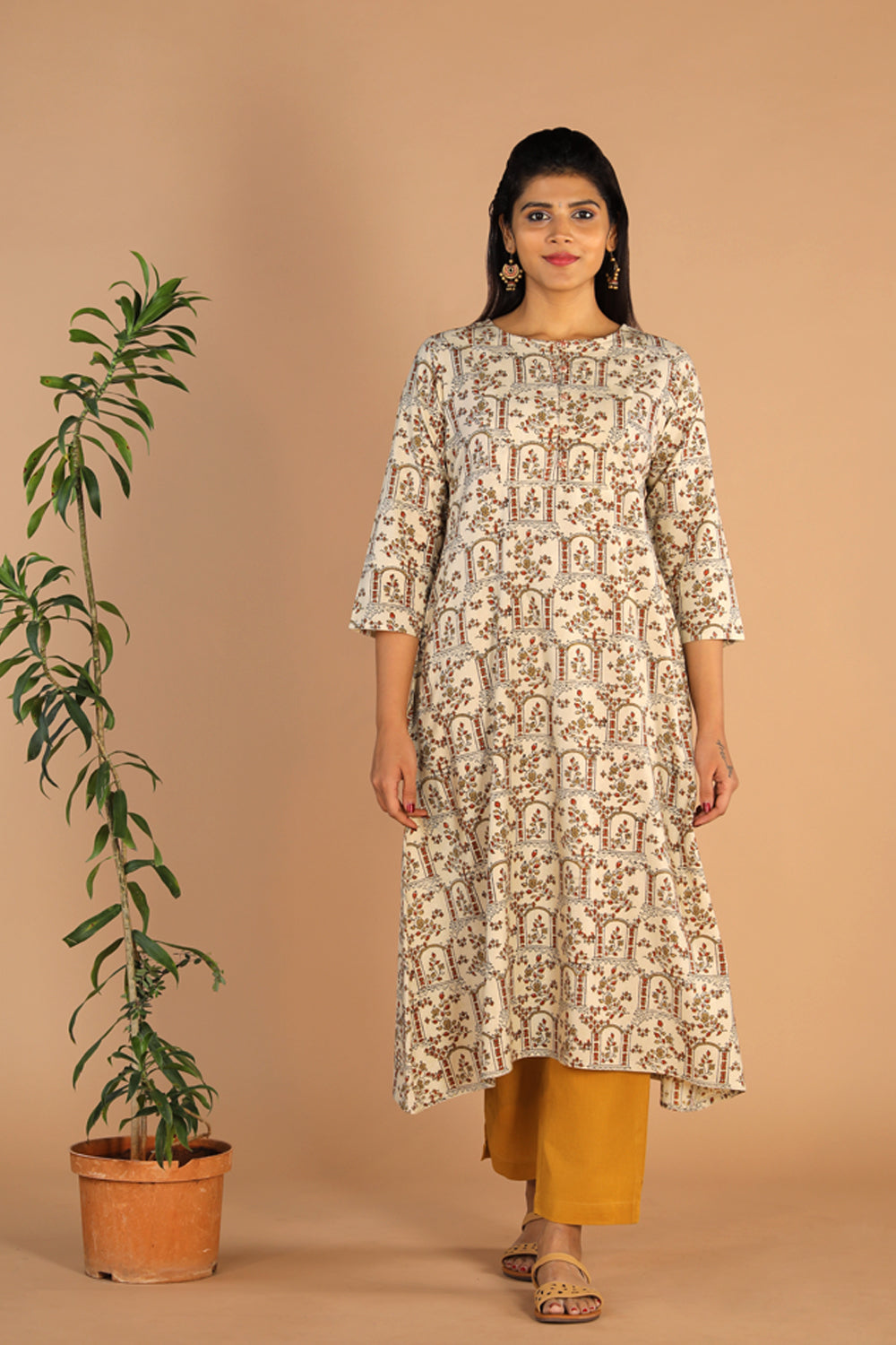 Ajrakh A -line kurti