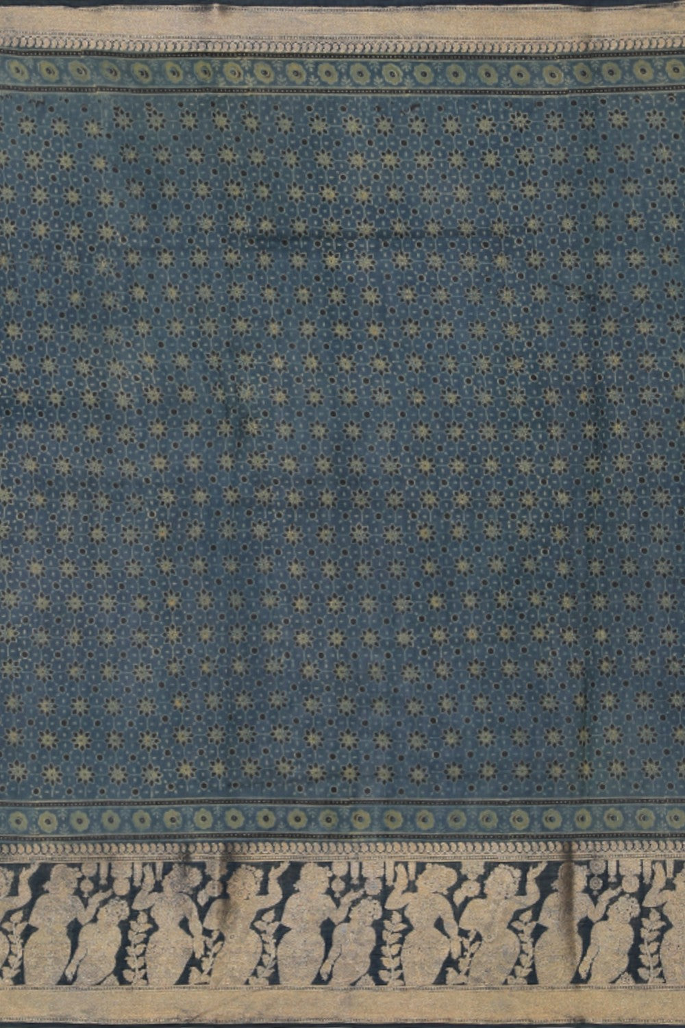 Ajrakh Chiniya Silk Saree