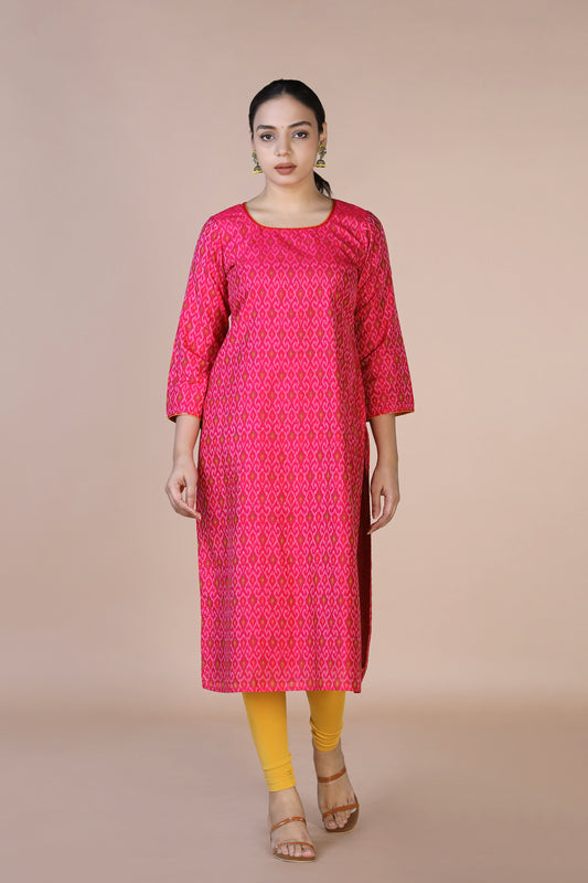 "Silk Pochampally Ikat kurti          "