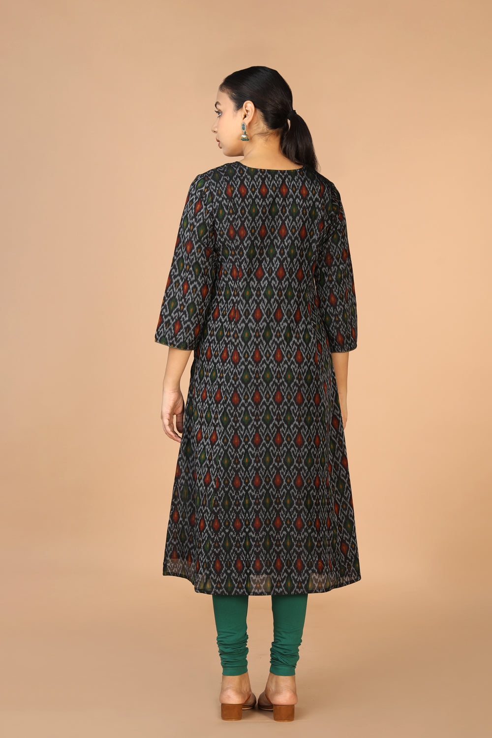 Black Pochampally silk Ikat Kurti