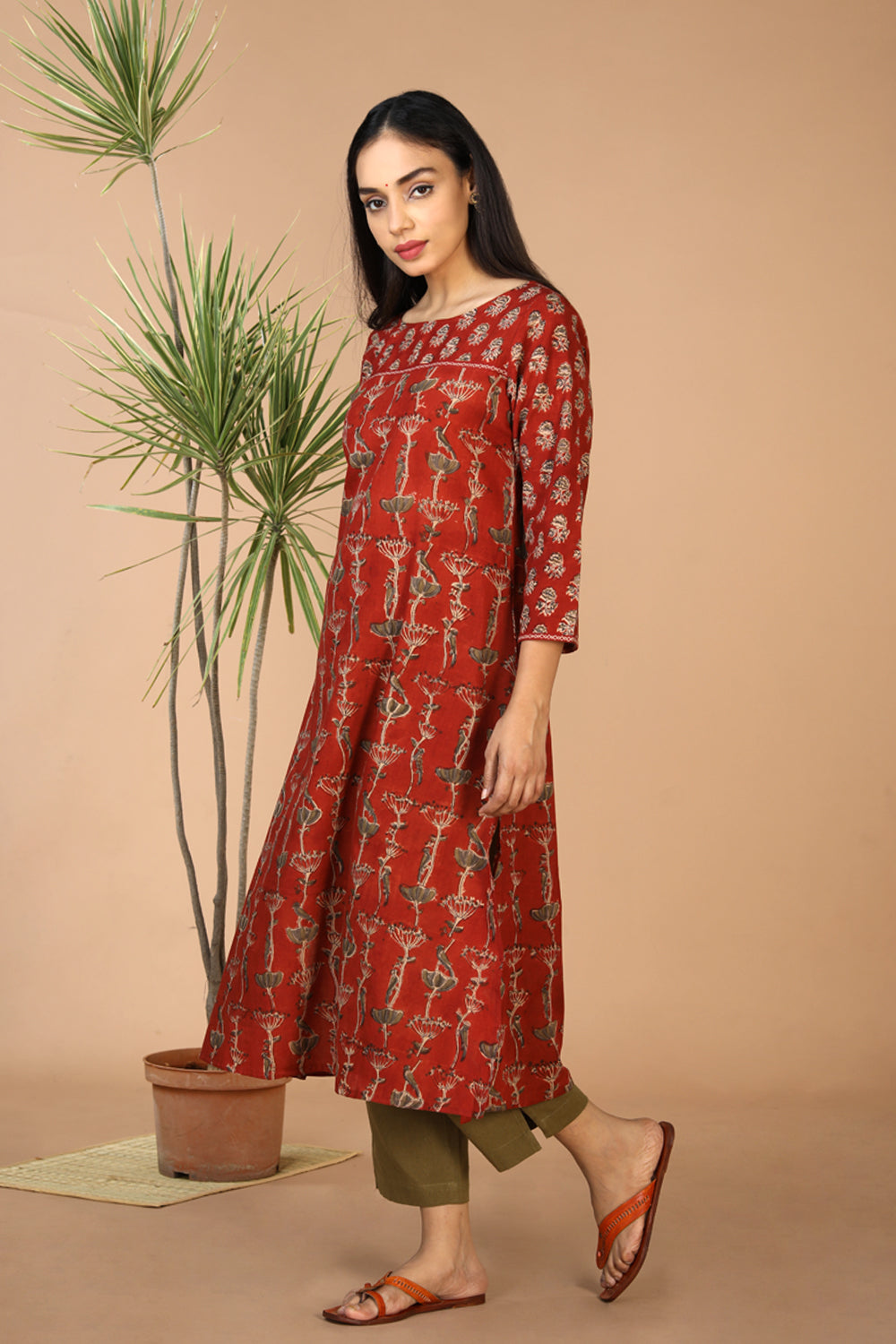 Buy KALAMKARI Pure Linen Blend Designer Saree online from fab funda  wholesale market.
