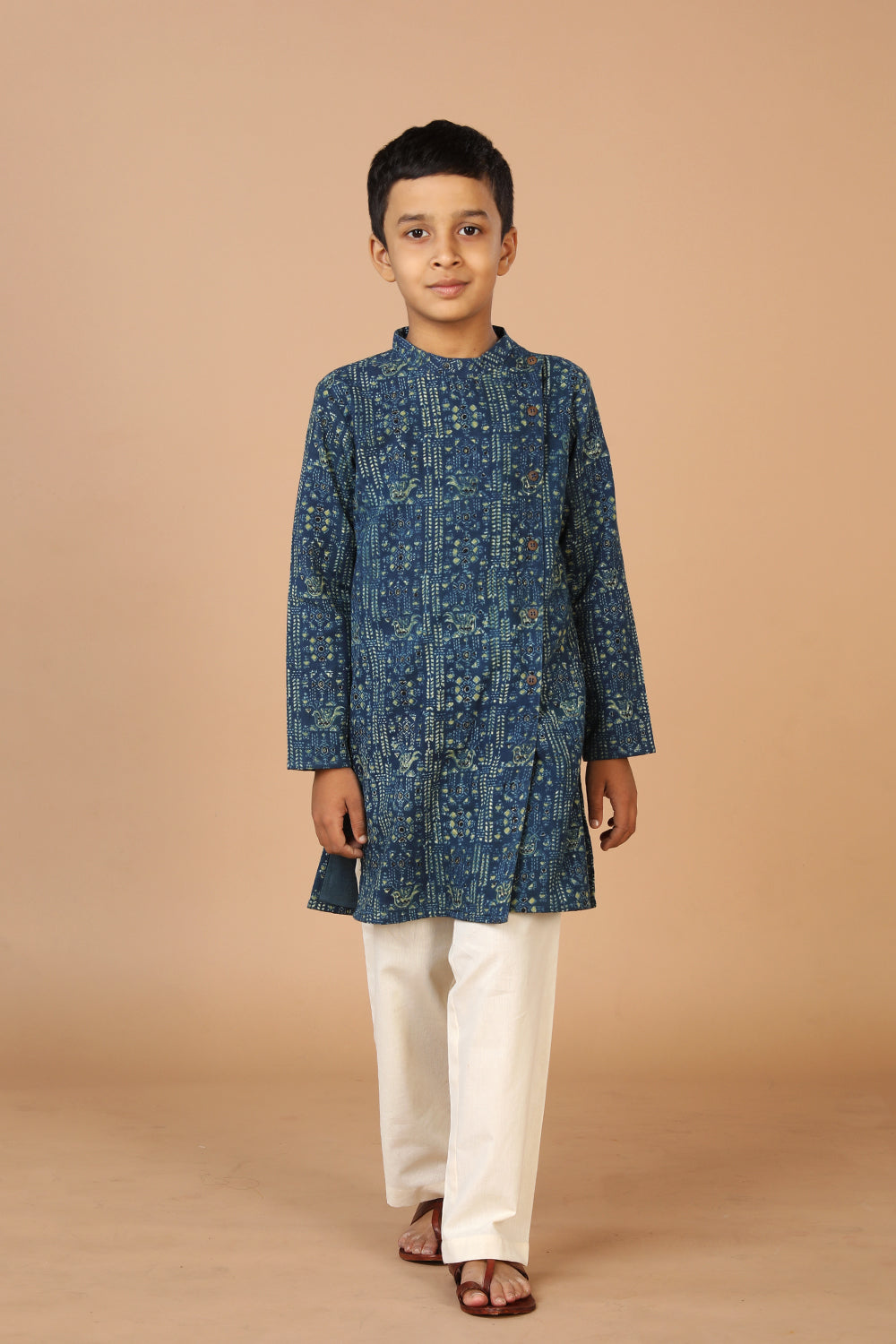 Ajrak boys cotton kurta and pajama set