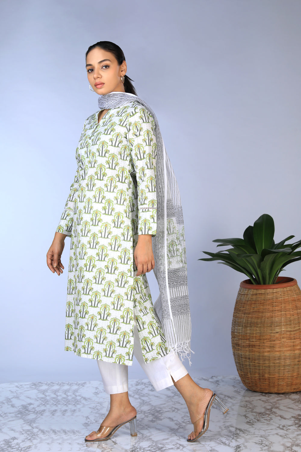 Handblock printed  Kurti & dupatta set