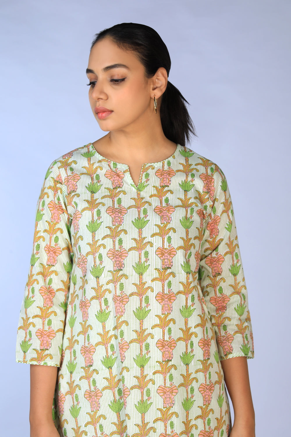 Handblock printed Kurti and pants set