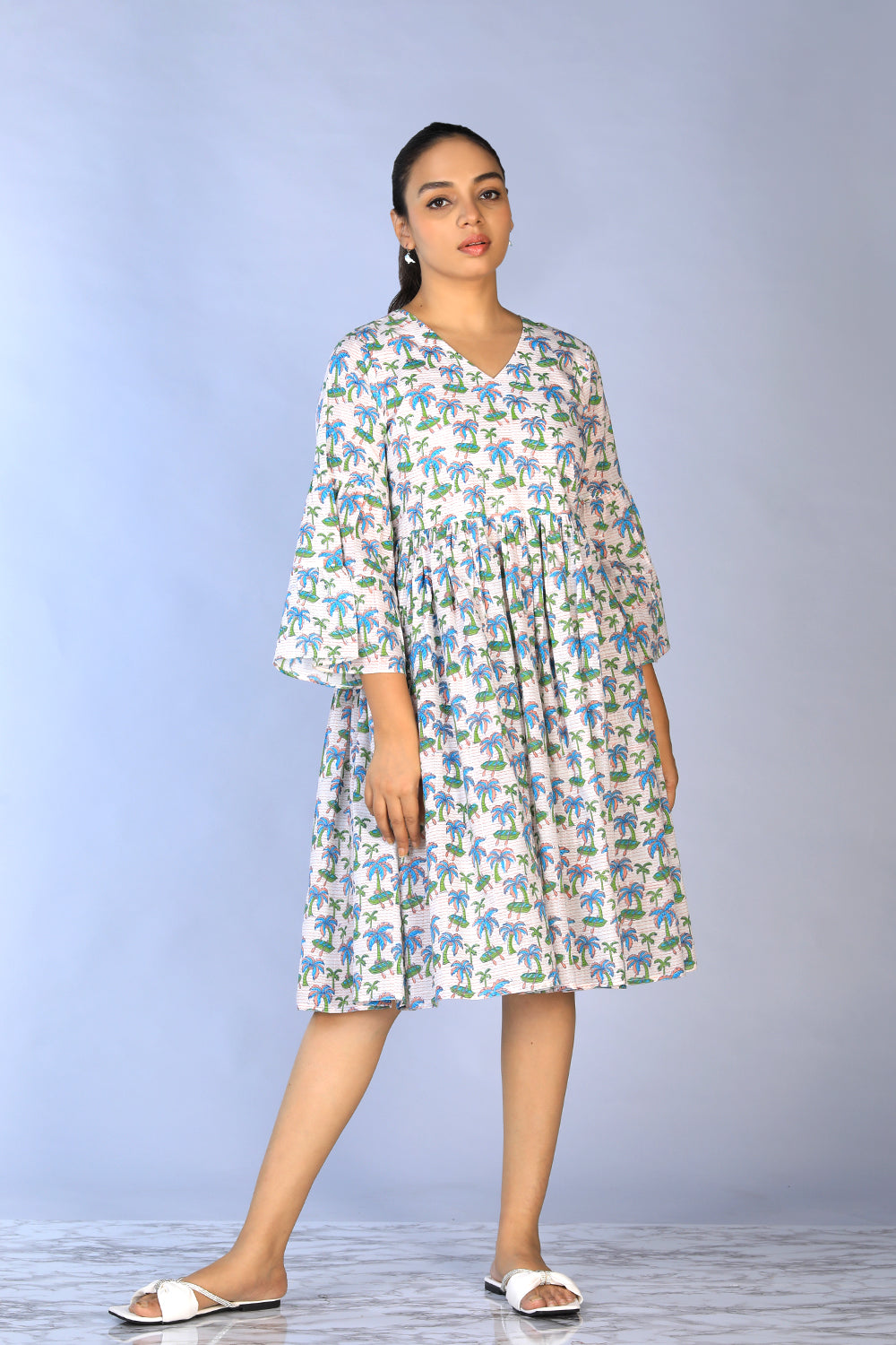 Handblock Printed gathered Dress