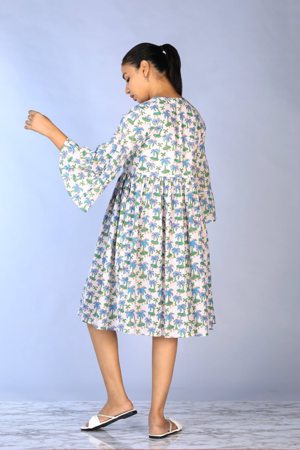 Handblock Printed gathered Dress