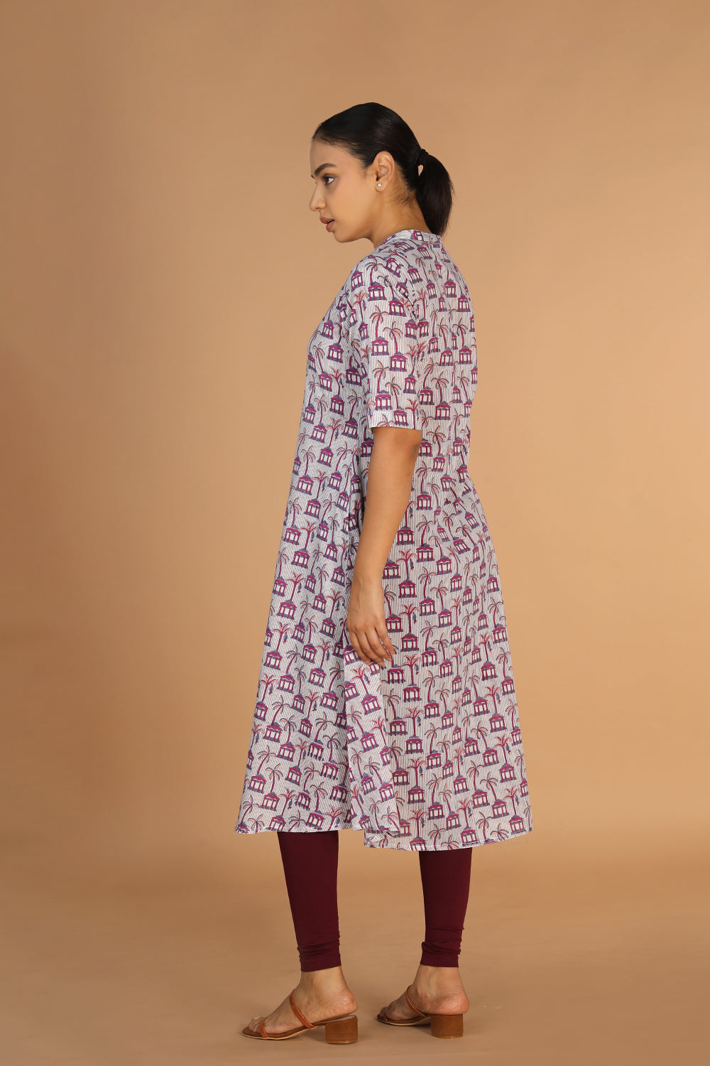 Handblock printed A-line kurti