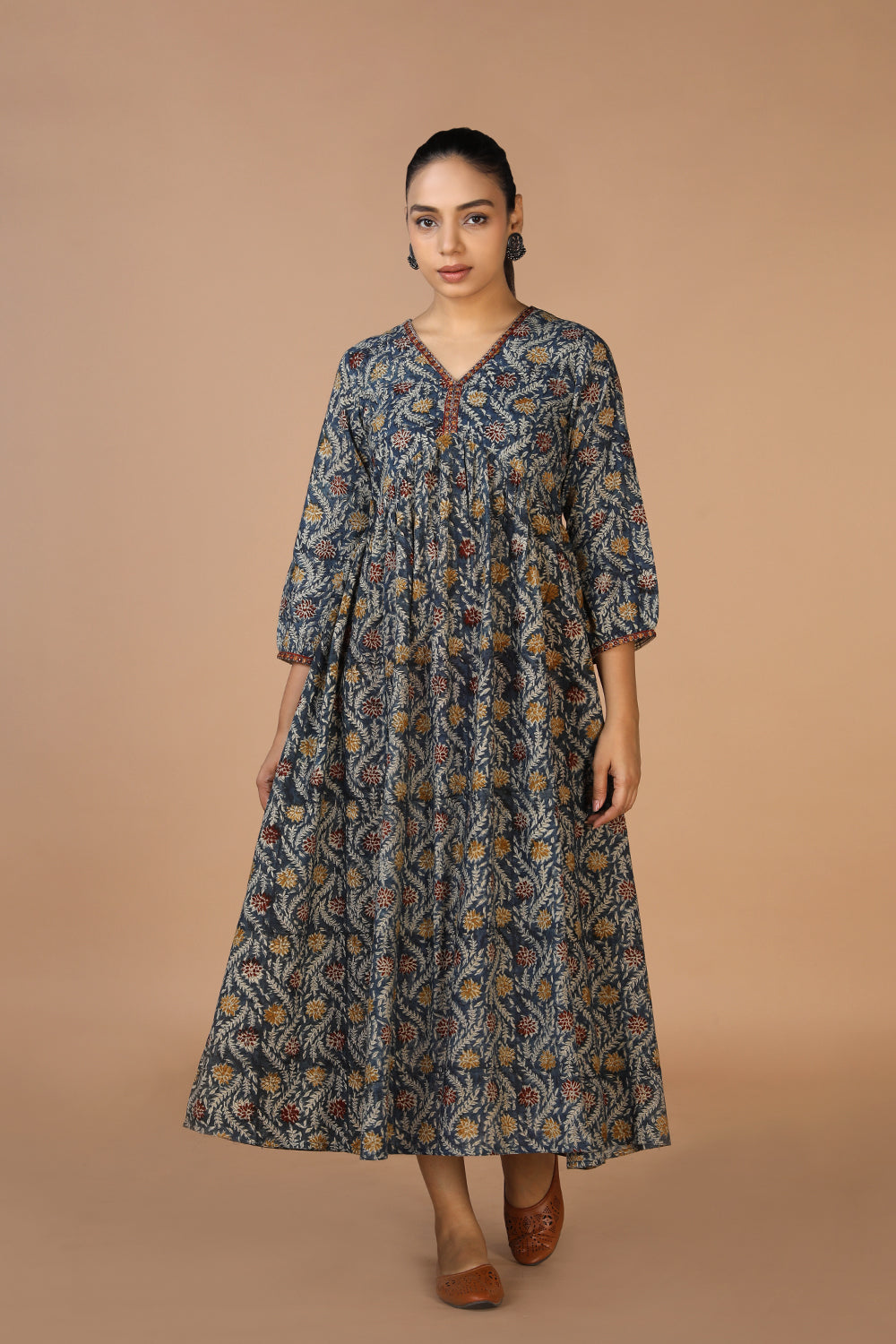 Cotton Mull Kalamkari Handblock printed dress