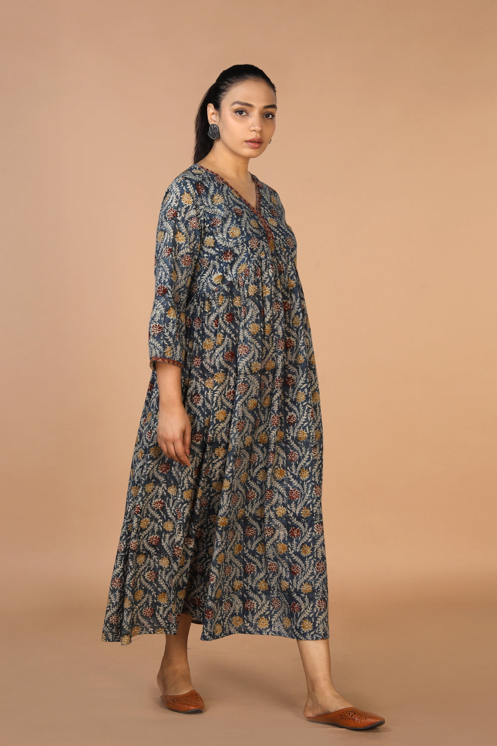 Cotton Mull Kalamkari Handblock printed dress