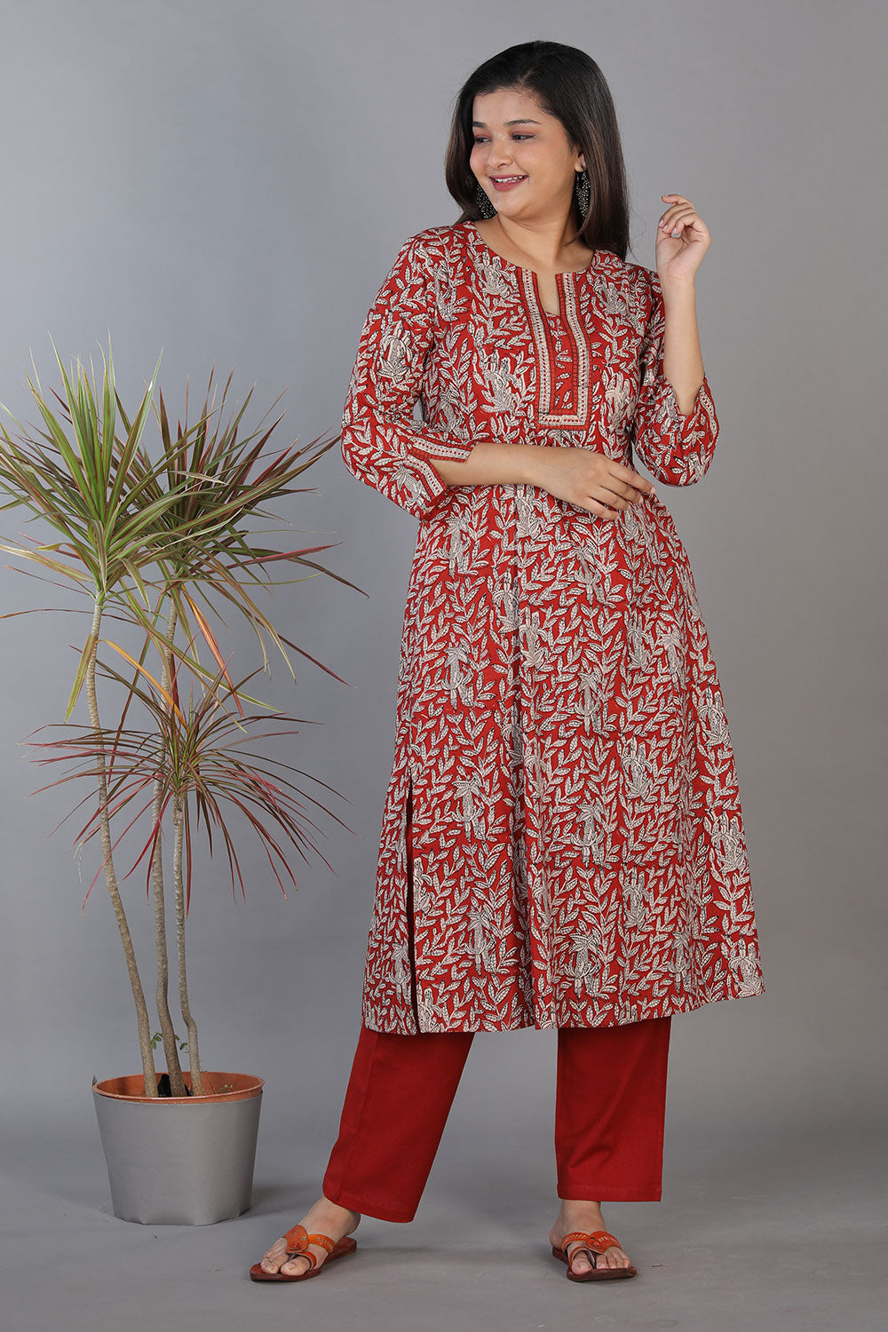 Bagru handblock printed princess cut panelled kurti