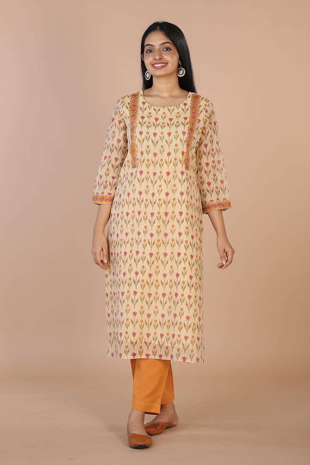 Buy Bengal Kantha Embroidery Pure Cotton Kurta Material, 47% OFF