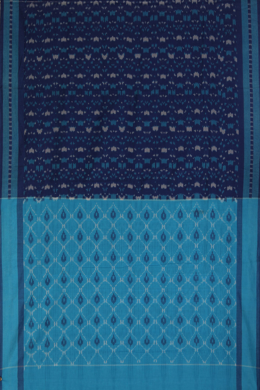 Prussian blue  Pochampally cotton ikat Saree