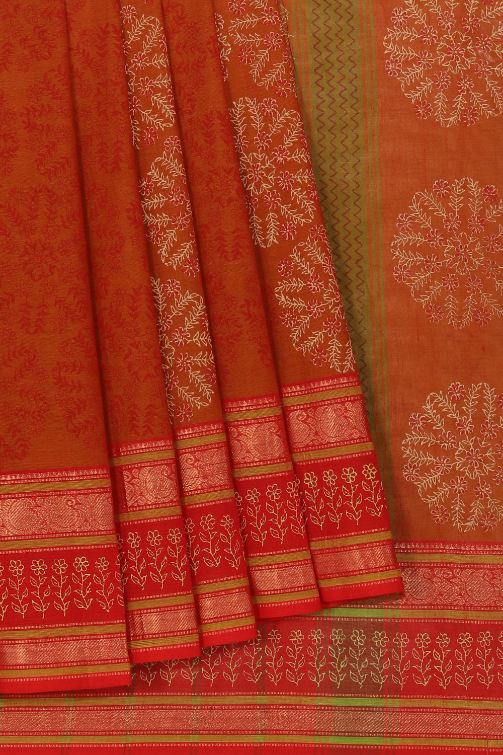 South indian handwoven cotton saree – www.vannamayil.com